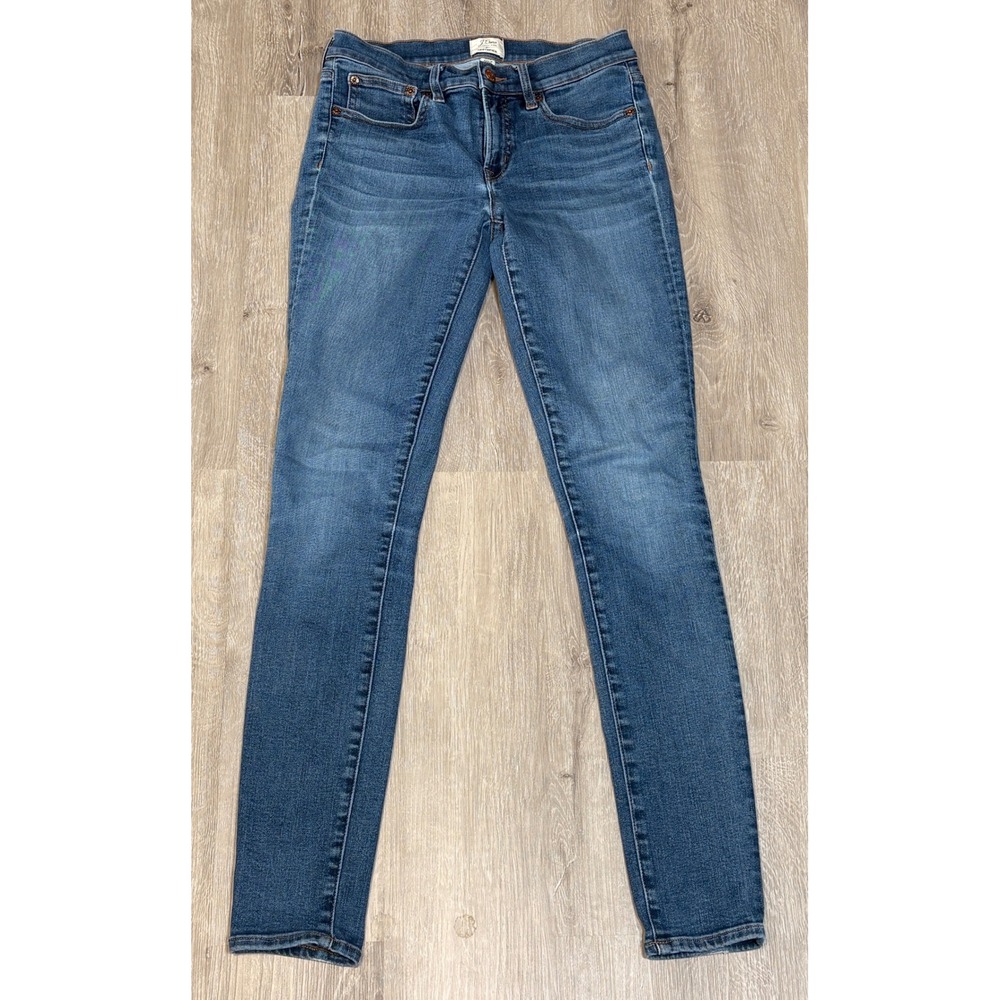 J.Crew 8" Toothpick Skinny Jeans Medium Wash Denim 27T Tall Womens